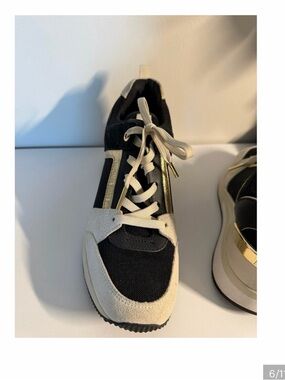 Michael Kors Black and White Platform Sneakers